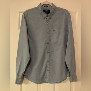Hollister Men's Shirt Blue Large L‎ Cotton Button Down Long Sleeve Casual Top